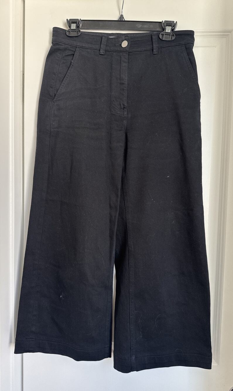 Everlane Black Wide Leg Crop Pants Cotton Stretch Women’s Size 6